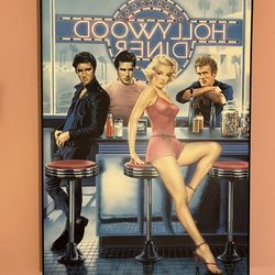 HOLLYWOOD DINER - Framed Poster Of Marilyn, Elvis, Bogart And James Dean
