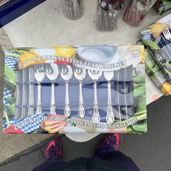 24 PC Stainless Steel Flatware Set Clearance $6