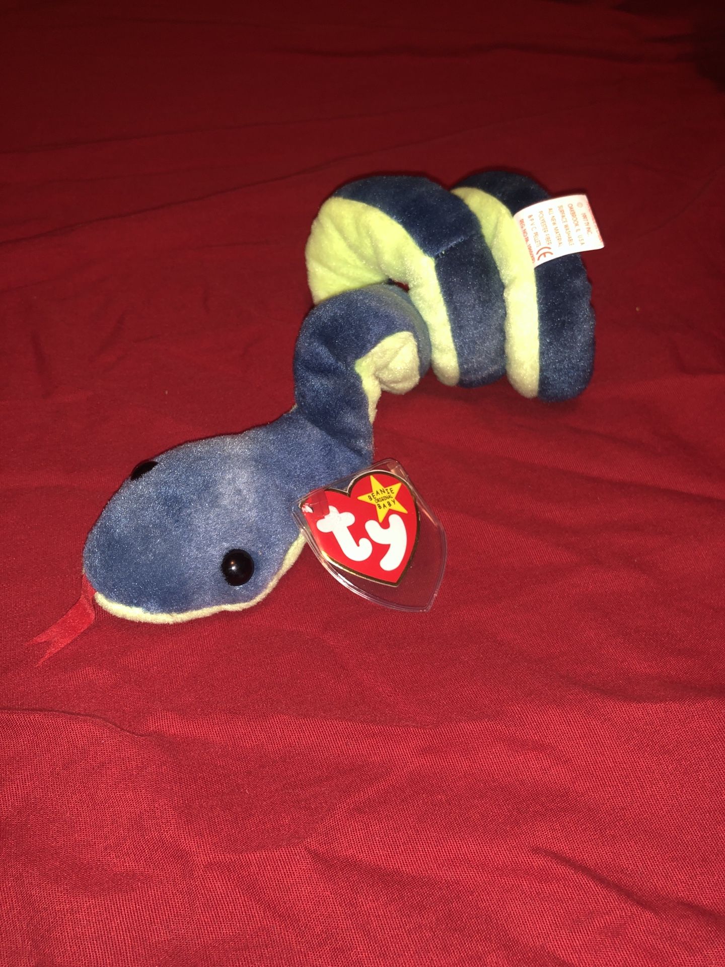 TY Beanie Babies Snake With All Errors Rare
