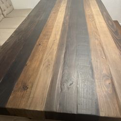 Rustic Wood Dining Table Set with 4 Chairs & Matching Bench