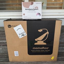 BRAND NEW 4moms MamaRoo Multi-Motion Baby Swing + Sweetwavet Newborn Insert w/ Toy Balls