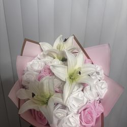 25 Roses With Lilies $45!