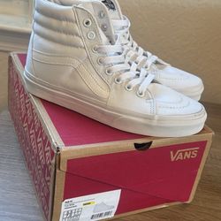 Triple White Vans High Top Sk8