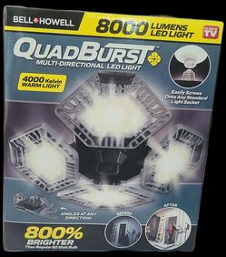 Bell + Howell Quadburst 8000 Lumens Multi-Directional LED Ceiling Light NEW