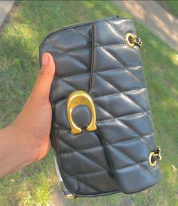 Black Quilted Crossbody Bag Gold Hardware