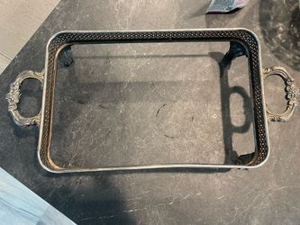 vintage silver-plated rectangular footed serving dish holder