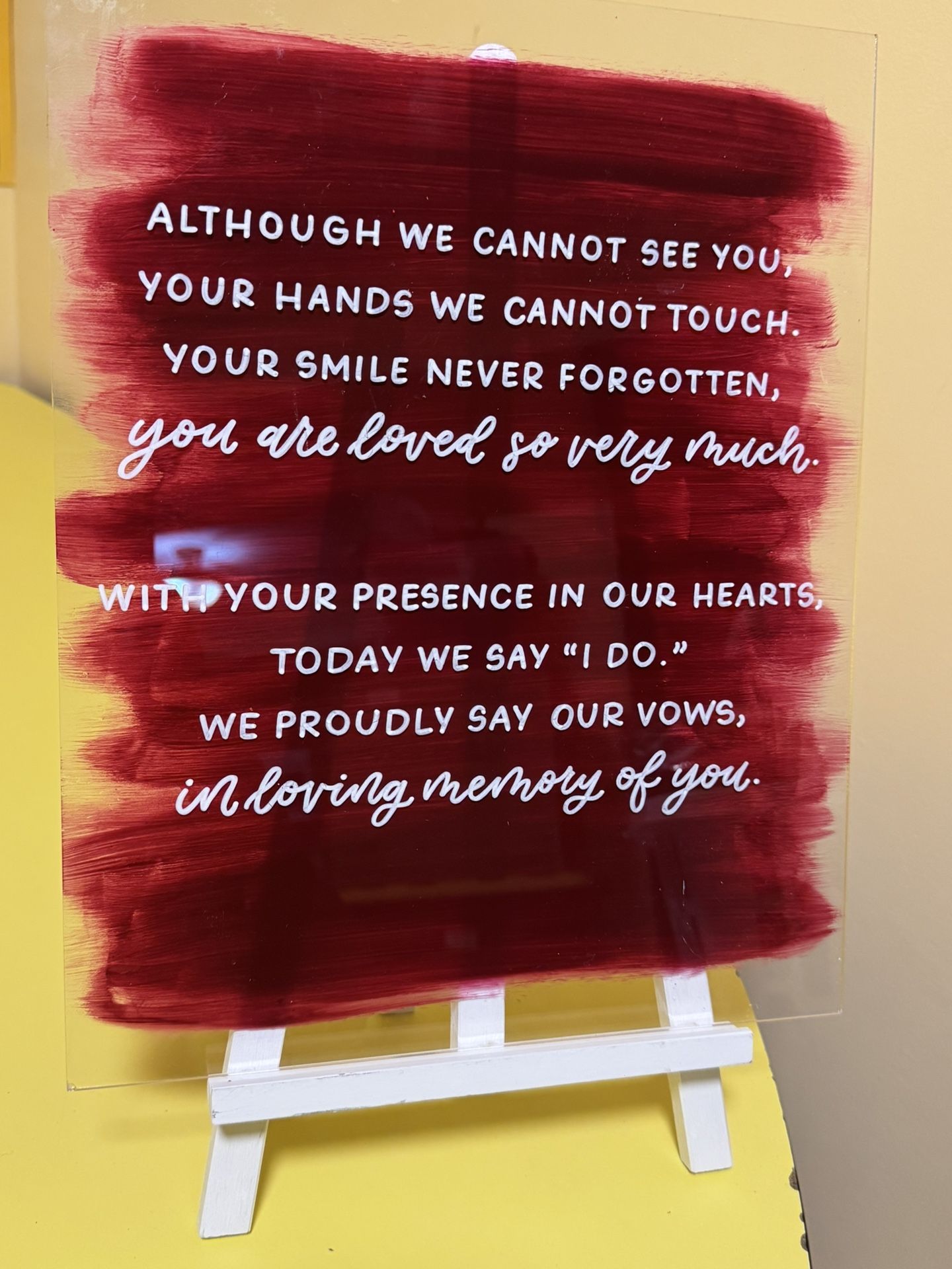 Acrylic Memory Sign With Wooden Stand