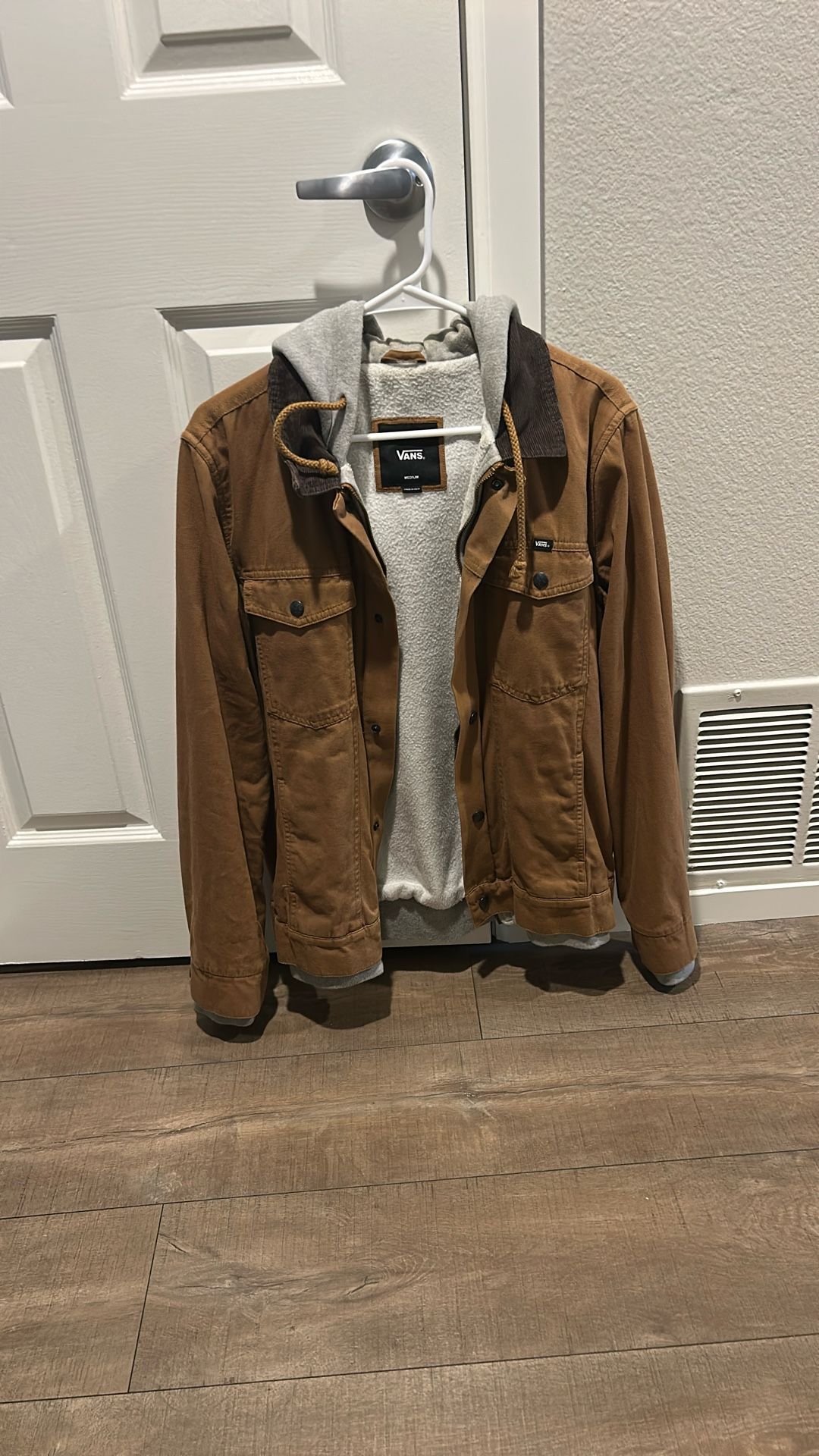 Vans Medium Light Brown Mens Jean Jacket With Hoodie