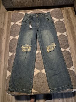 Drew Drop Waist Baggy Jeans - Dark Wash Size 7