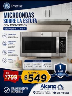 Ge Profile 30” 1.7 Cu Ft Convection Over-The-Range Microwave Oven