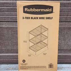 ⭐ NEW Rubbermaid 3-Tier Heavy Duty Black Wire Shelving Unit