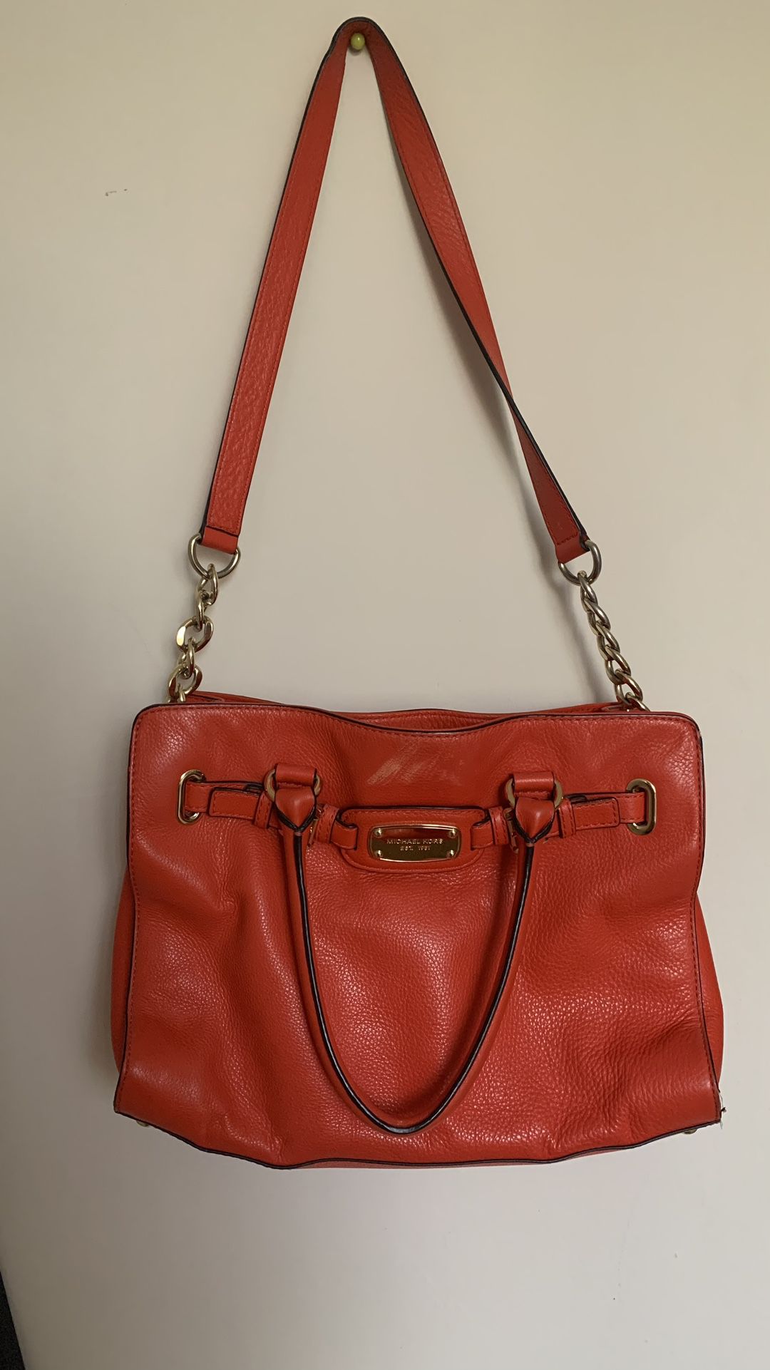 Red Michael Kors EST 1981 Handbag/ Shoulder Bag 