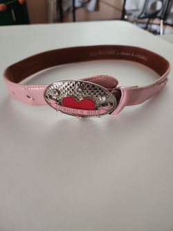 Cowgirls Rule Pink Belt with Silver Buckle