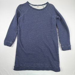 Lou & Grey Navy Blue Cotton Sweatshirt Dress Medium