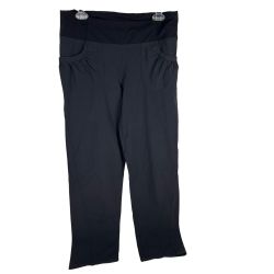 Prana Summit Capri Pull-On Pants Black Hiking Nylon Women's Size L