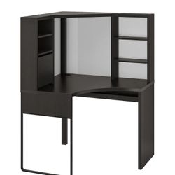 IKEA Micke Desk And Red Plastic Chair