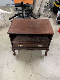 Wood Nightstand with Drawer and Open Shelf