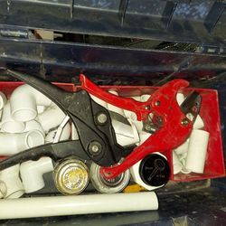 Pvc Tool Box With Cutters And Fittings