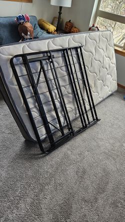 Free Twin Mattress And Foldable Frame, Used