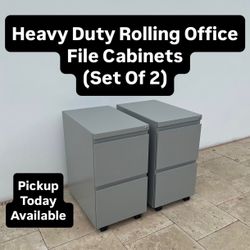 Rolling Office File Cabinets (Set Of 2) Pickup Today Available (NO KEYS)