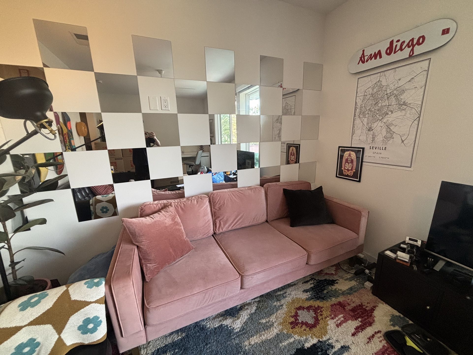 Pink Velvet Couch