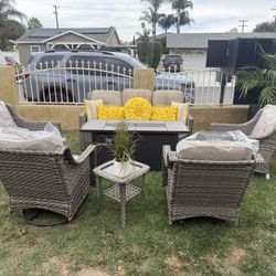 Brand New Patio Outdoor Furniture Set With Fire Pit 