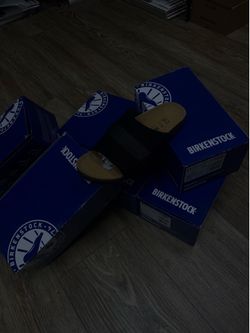 Black Birkenstock slides