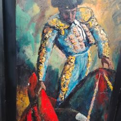 Large Original Painting H. Noss JR Matador/Bullfighter