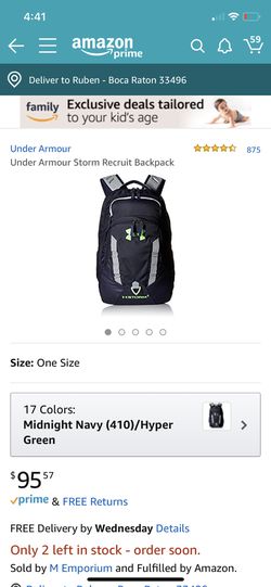Under Armour White Storm Recruit Backpack