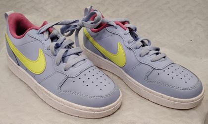 Nike Court Borough Low 2 Cobalt Bliss and Light Lemon Twist - Sz 5.5 Y (Unisex) 