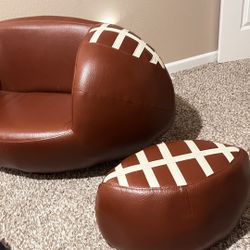Football Couch For Little Kids. Has Foot Stool. Really Heavy. $80 OBO Comes With Curtains And A Rug