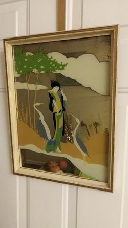 Oriental Mirror with Cranes