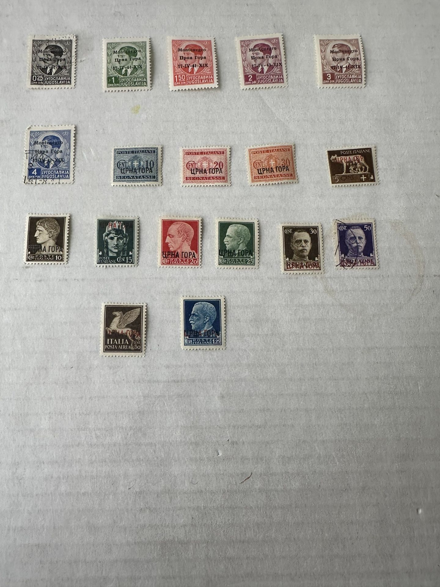 Montenegro German And Italian Occupation Group Of 18 Stamps