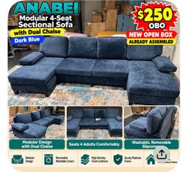 Anabei Washable Modular 4-Seat Sectional Sofa w/ Dual Chaise – SKU 11294460 – New