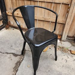 Black Onyx Metal Outdoor Arm Chair Restaurant Seating
