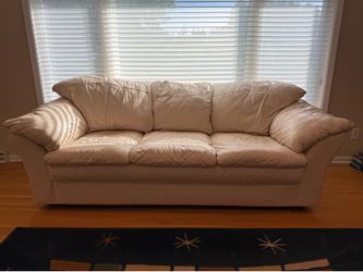 MOVING SALE: VINTAGE 80s Postmodern Genuine Leather Sofa 4pc Set