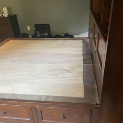 King Size Headboard With 3 drawers On Each End . And Tv Cabinet