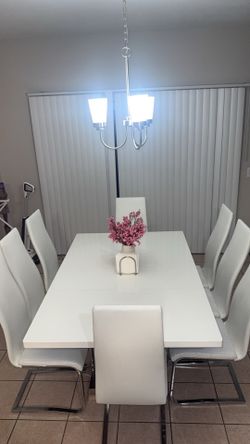 Modern dining table with 8 chairs