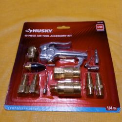 Husky Air Compressor Accessory Fitting Coupler Test Equipment Kit 13 Piece Brass