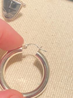 925 Sterling silver big hoop earrings