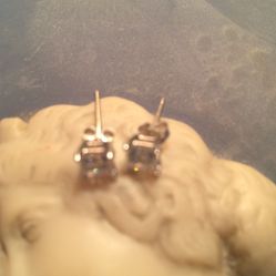 White topaz and sterling silver earrings