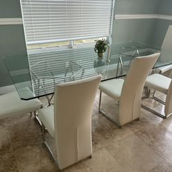 Glass Table Dining Can Seat 8