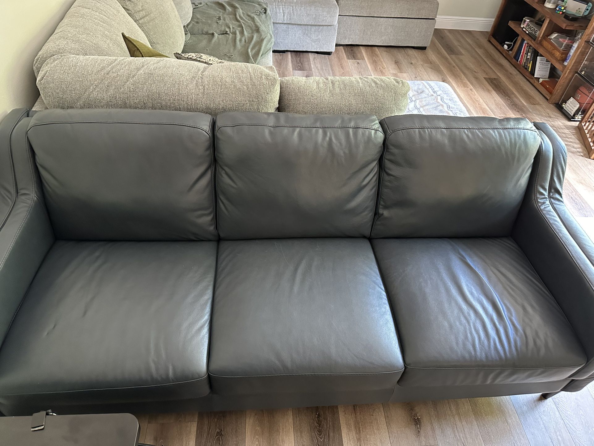Blue leather Sofa