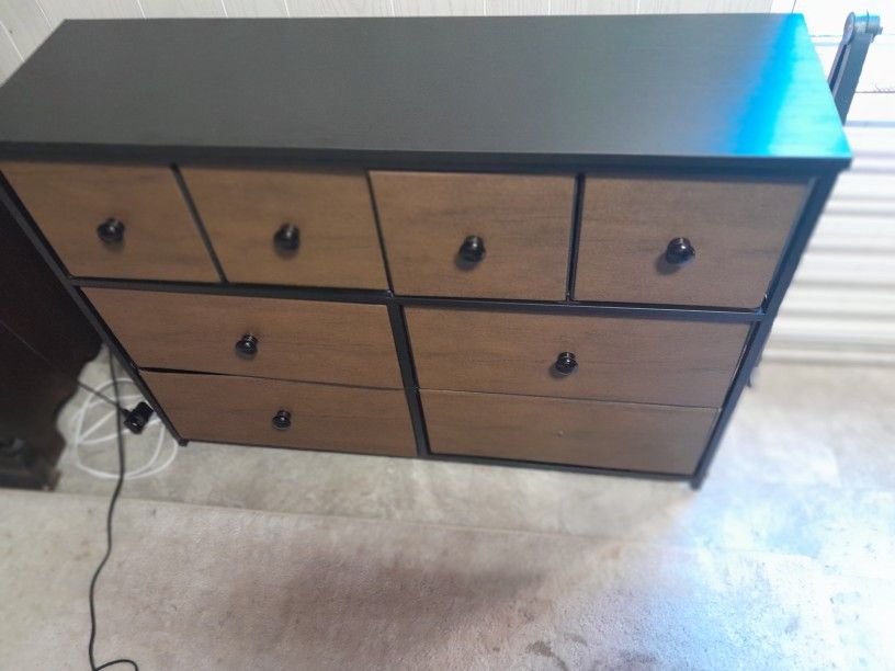 Light Dresser With Fabric Cubed Drawers