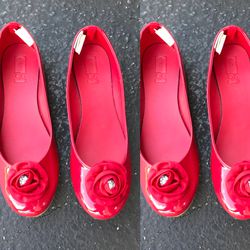 Two pairs of Crazy 8 ( red flat shoes) like new size 5&7.