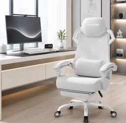New GTPLAYER Gaming Chair, Computer Chair with Mesh Back, Ergonomic Game Chair with Footrest, Reclining Game Chair with Adjustable Headrest and Lumbar