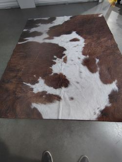 Large Brown and White Cowhide Rug