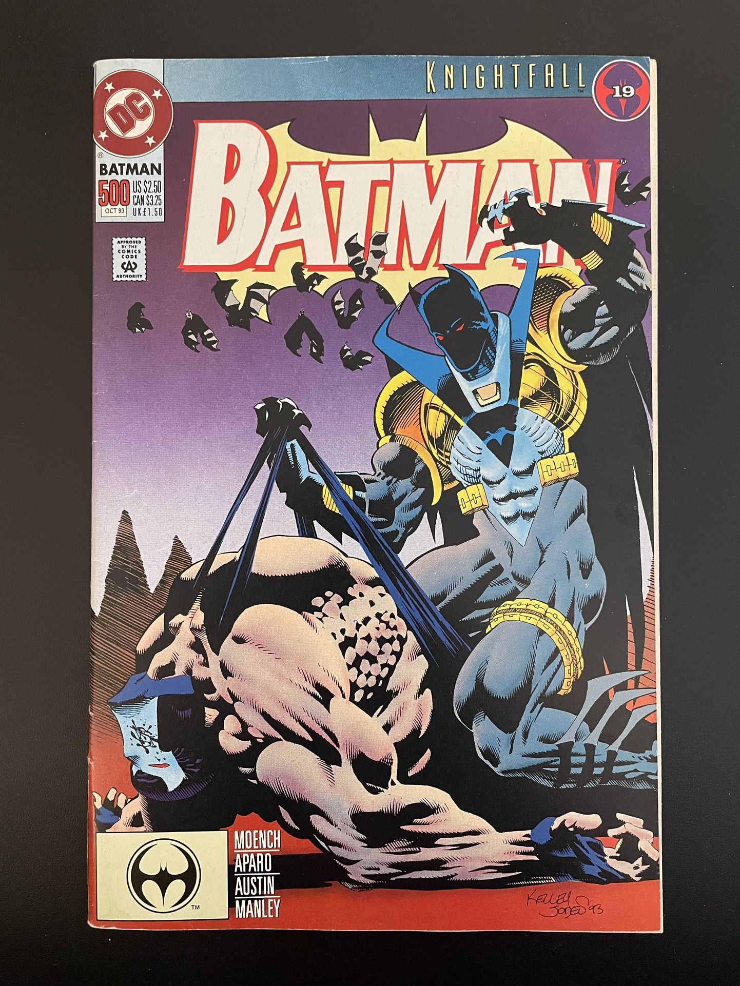 Batman #500 cover C - Knightfall Part 19 (1993) - classic Batman story