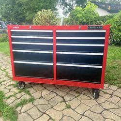 CRAFTSMAN 2000 Series 52-in W x 38.05-in H 10 -Drawer Steel Rolling Tool Cabinet (Red)
