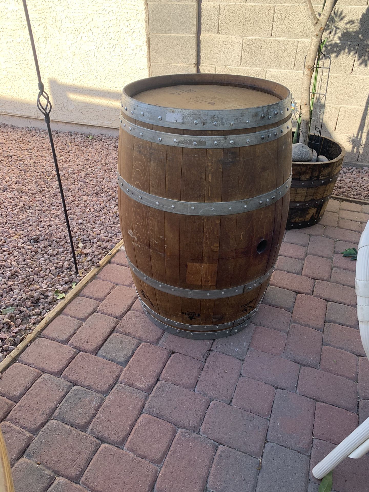 Whiskey Barrel Tables , Storage Lockers , And Many More Options